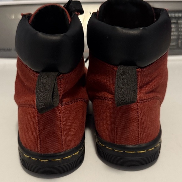 DR MARTENS Maelly Women's Lightweight Canvas Maroon Red Sneaker Boots Size 7 - Picture 3 of 12